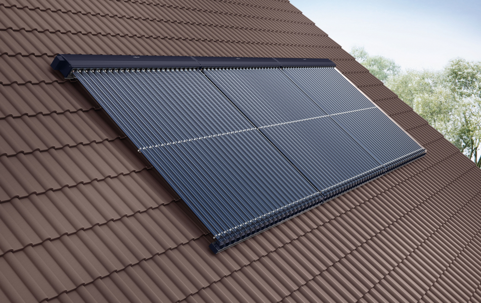 Röhrenkollektoren auf Ziegeldach